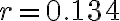 r=0.134