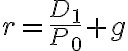 r=\dfrac{D_1}{P_0}+g
