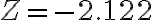 Z=-2.122