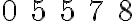  0 \quad 5 \quad 5 \quad 7 \quad 8