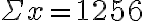 \Sigma x=1256
