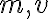 m, v