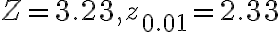Z=3.23, z_{0.01}=2.33