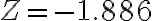 Z=-1.886