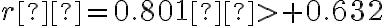 r  = 0.801  > + 0.632