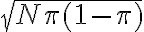 \sqrt{N \pi(1-\pi)}