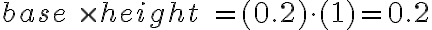 base\ \times height\ =(0.2) \cdot(1)=0.2