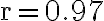 \mathrm{r = 0.97}