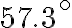 57.3^{\circ}