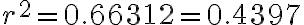 r^2 = 0.66312 = 0.4397