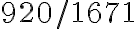 920 / 1671