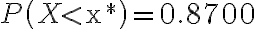 P\left(X < \mathrm{x}^{*}\right)=0.8700