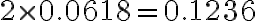 2 \times 0.0618=0.1236
