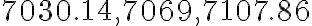 7030.14, 7069, 7107.86