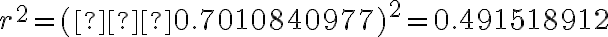 r^2=(−0.7010840977)^2=0.491518912