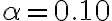 \alpha=0.10