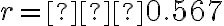 r=−0.567