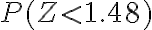 P(Z < 1.48)