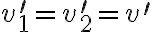 v_{1}^{\prime}=v_{2}^{\prime}=v^{\prime}