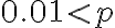 0.01 < p