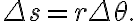 \Delta s=r \Delta \theta .