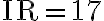 \mathrm{IR}=17