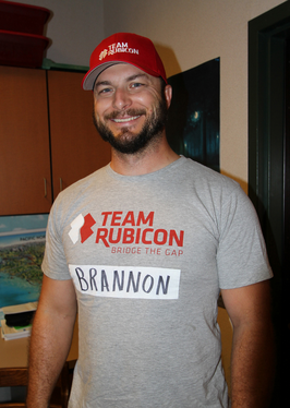 Man in Team Rubicon tee shirt.