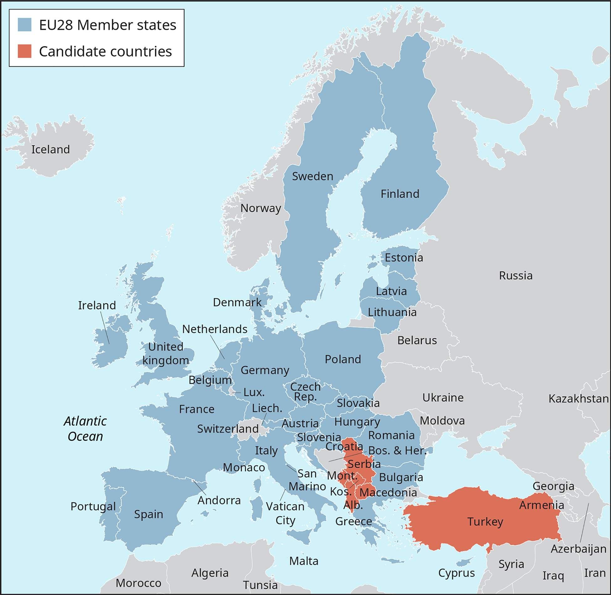 map of the European Union