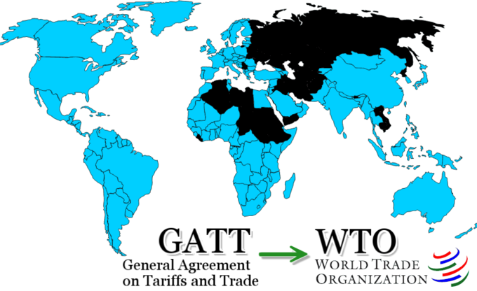 This map shows membership in the WTO in 2005.