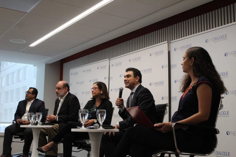 Manuel Orozco, Director of the Migration, Remittances and Development at the Inter-American Dialogue, speaks in the panel.