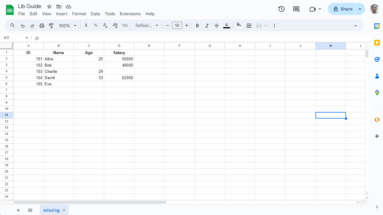  Removal
Google Sheets and Microsoft Excel

