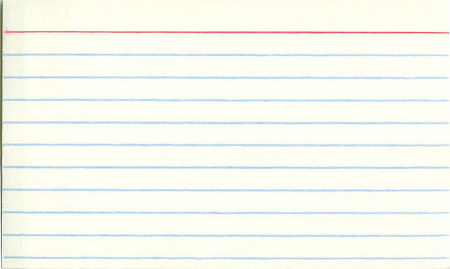 Blank index card