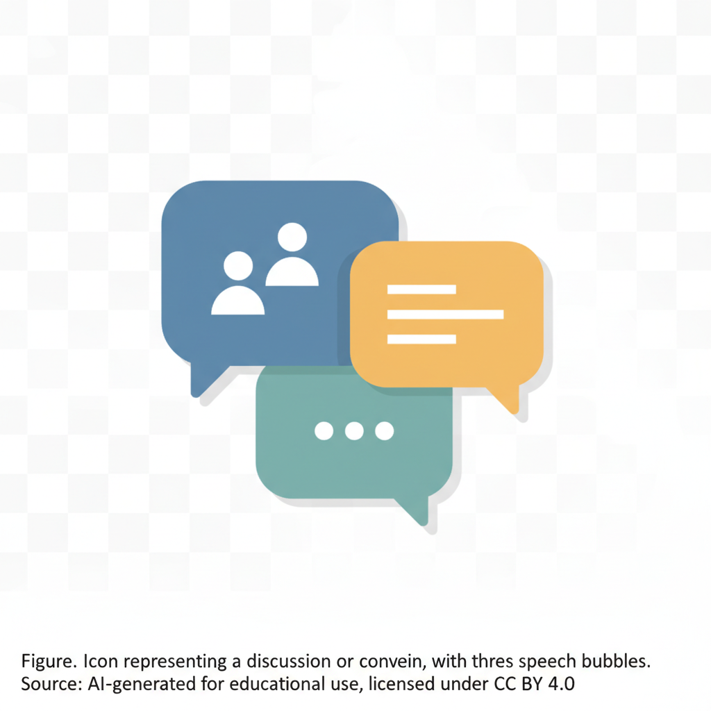 Icon of three speech bubbles overlapping, representing a discussion forum.